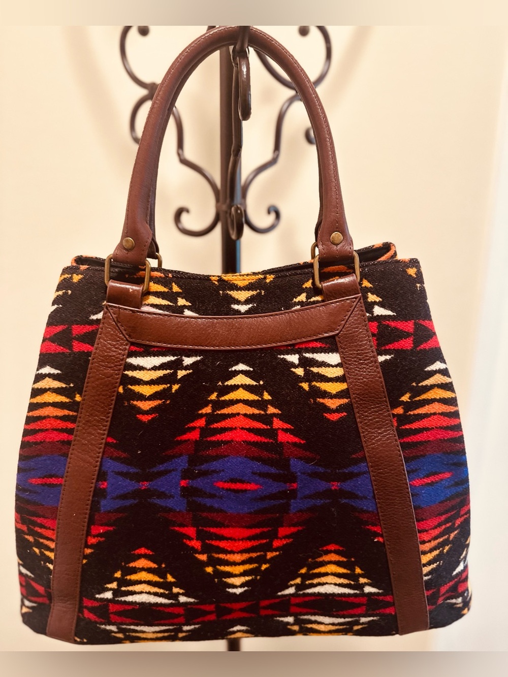 Pendleton Wool and Leather Tote Bag